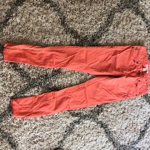 Coral skinny jeans
